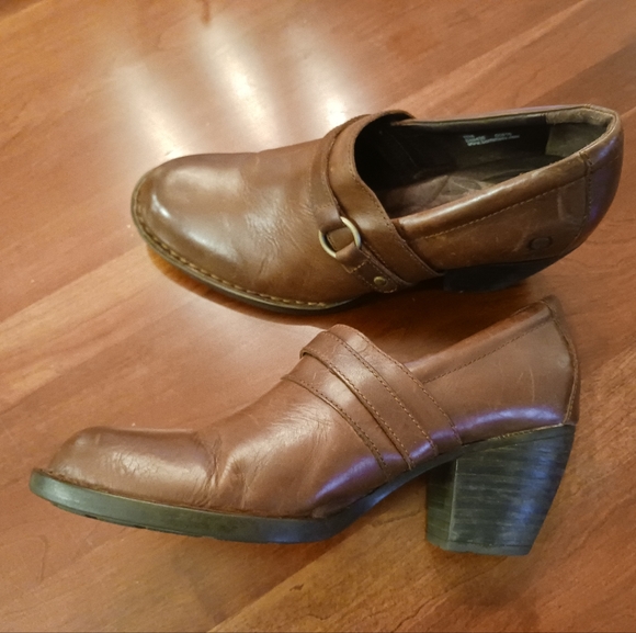 Women’s Born booties shoes loafers heels brown leather size 11 - Picture 3 of 6